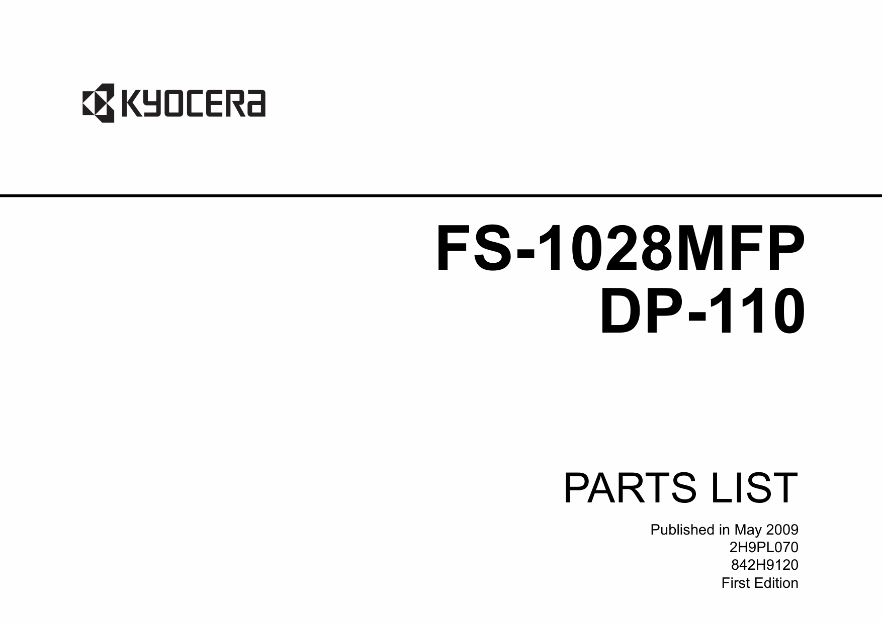 KYOCERA MFP FS-1028MFP DP-110 Parts Manual-1